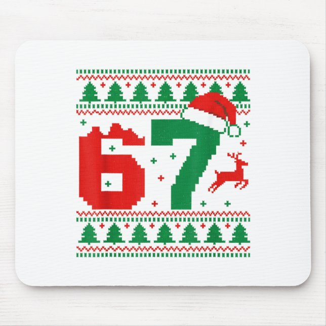 Mousepad Funny 67 Meme 6 7 Ugly Sweater Christmas Kids Men  (Frente)