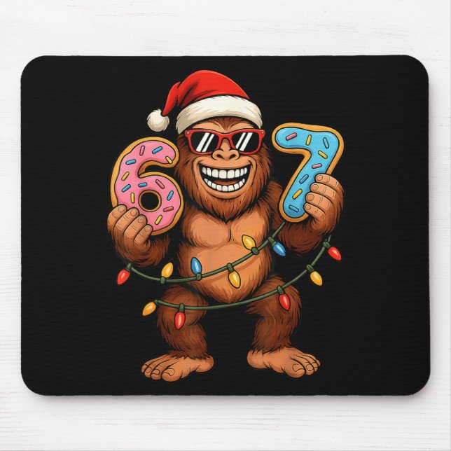 Mousepad Funny 67 Meme Christmas Bigfoot For Kids Teens  (Frente)