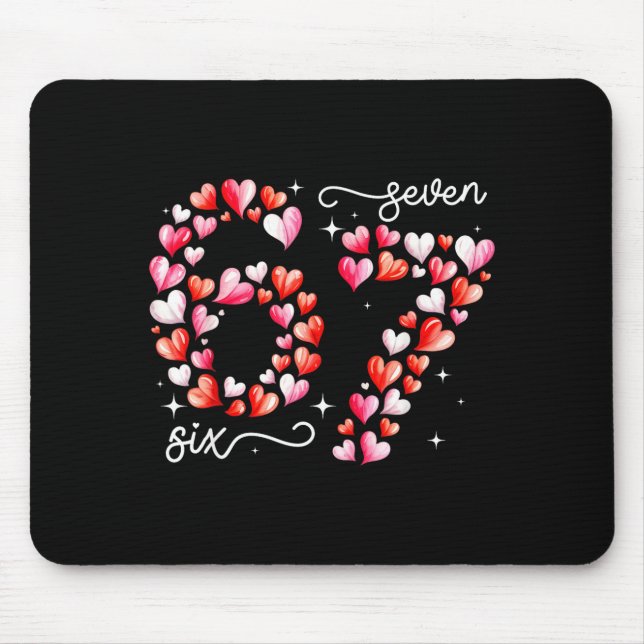 Mousepad Funny 67 Meme Six Seven Heart Matching Couples Val (Frente)