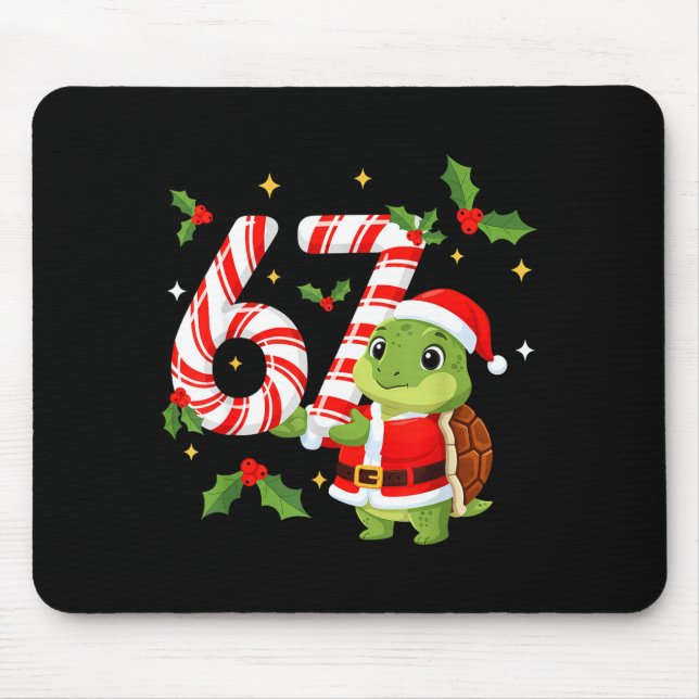 Mousepad Funny 67 Meme Turtle Christmas Pjm Men Women Famil (Frente)