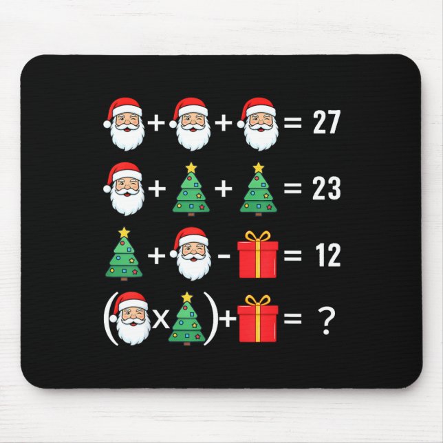 Mousepad Funny 67 Santa Tree Math Teacher Christmas Xmas Hu (Frente)