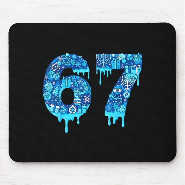 Mousepad Funny 67 Six Seven 6 7 Happy Hanukkah Jewish Chanu (Frente)