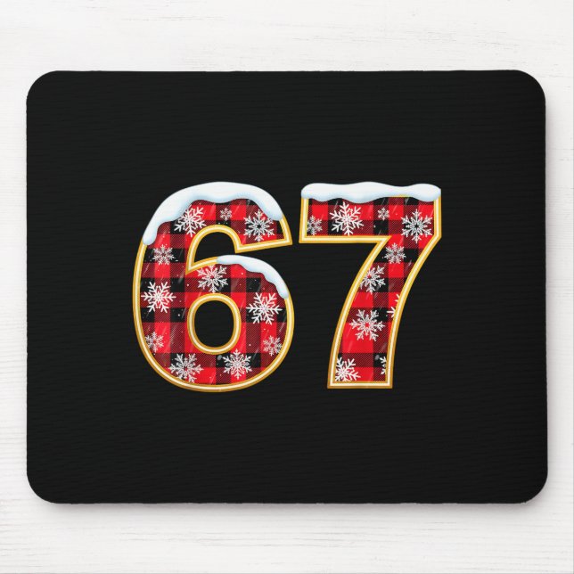 Mousepad Funny 67 Six Seven Meme Brainrot Cringe Christmas  (Frente)
