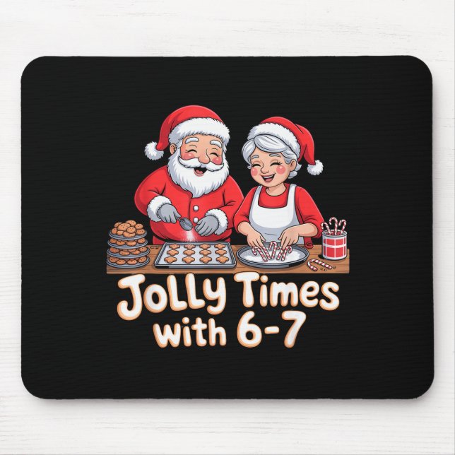 Mousepad Funny 6 7 Six Seven Meme Christmas Santa Claus Wom (Frente)