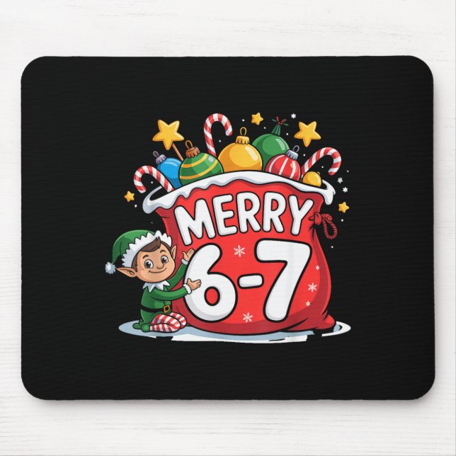 Mousepad Funny 6 7 Six Seven Meme Christmas Women Men Kids  (Frente)