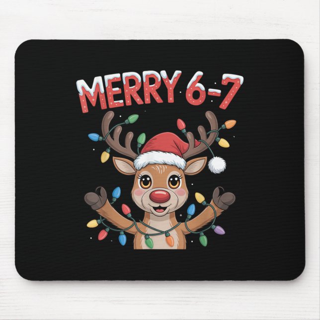 Mousepad Funny 6 7 Six Seven Meme Christmas Women Men Kids  (Frente)