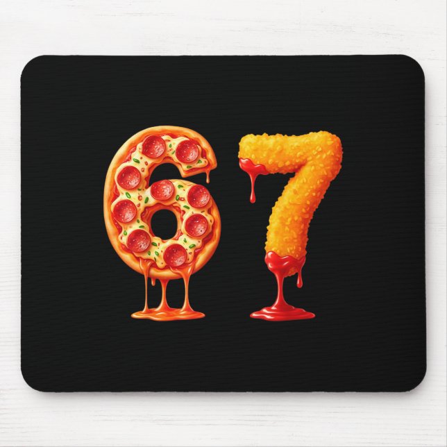 Mousepad Funny 6 7 Zza Nugget Meme Six Seven 67 Food Lovers (Frente)