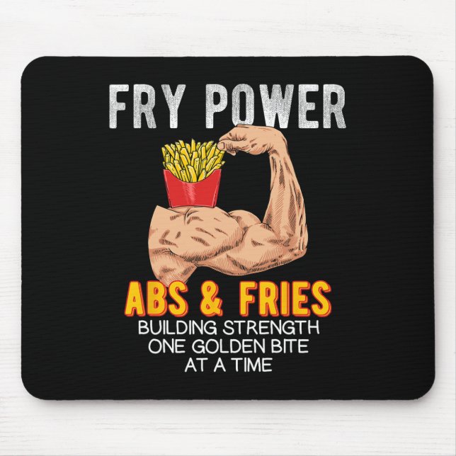 Mousepad Funny Abs Exerce Fries Franceses Construção Muscul (Frente)