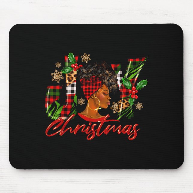 Mousepad Funny African American Joy Christmas Black Woman A (Frente)