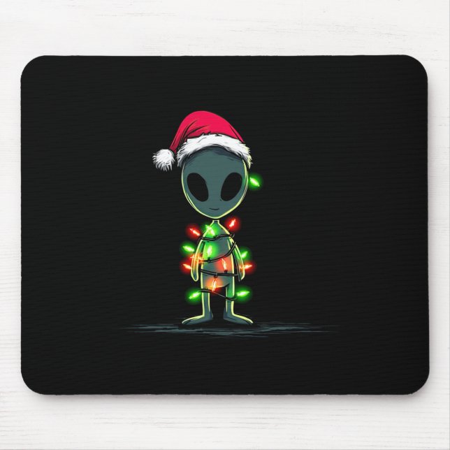 Mousepad Funny Alien Christmas Graphics Lights Lover Extrat (Frente)