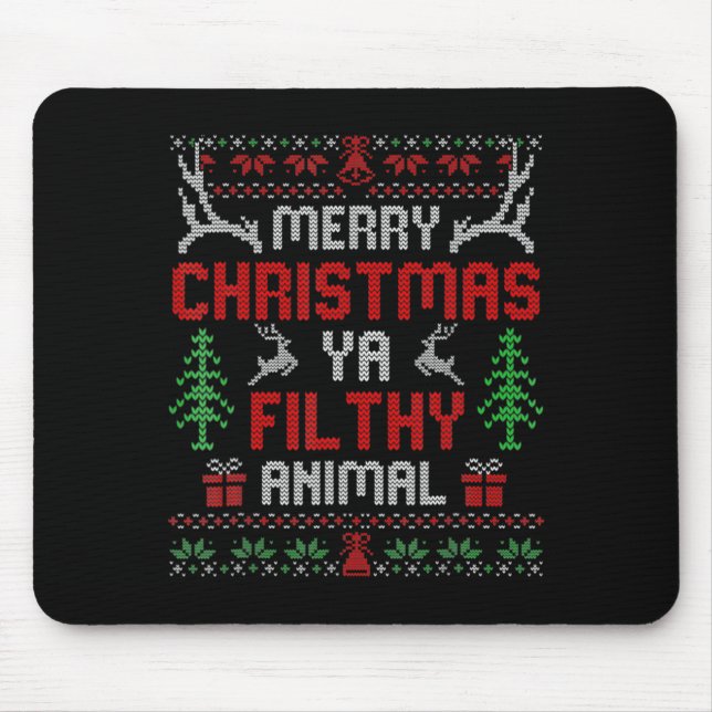 Mousepad Funny Alone At Home Movies Merry Christmas You Fil (Frente)