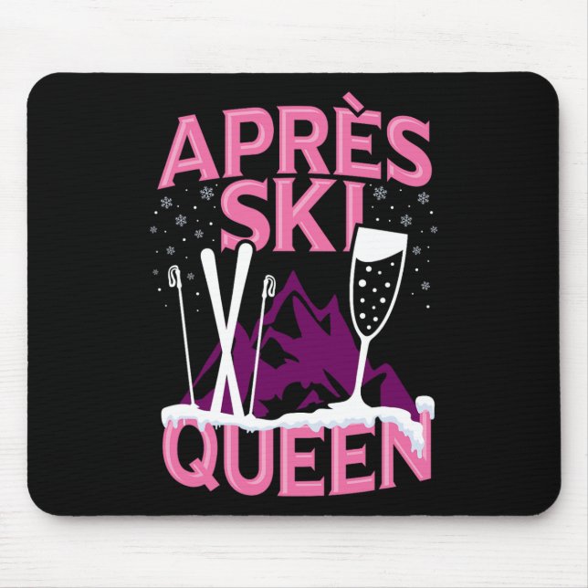 Mousepad Funny Apres Ski Queen Skiing Festa de Esportes de  (Frente)