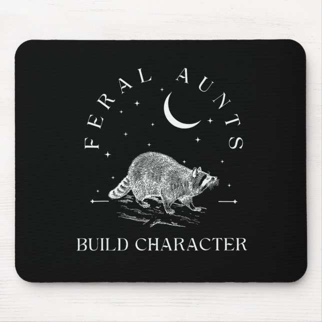 Mousepad Funny Auntie Feral Aunts Build Character Raccoon L (Frente)