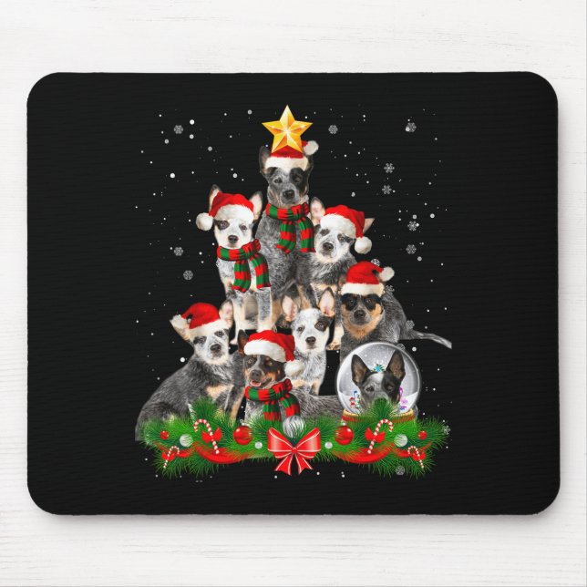 Mousepad Funny Australian Cattle Dog Dog Christmas Tree - B (Frente)