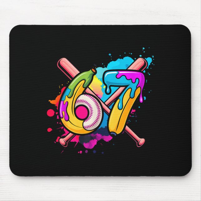 Mousepad Funny Banana Baseball 67 Ice Cream Drip Meme  (Frente)