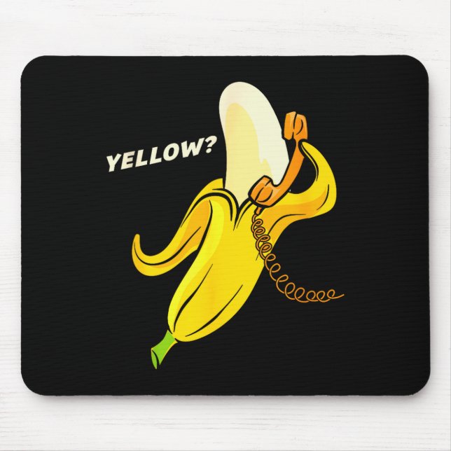 Mousepad Funny Banana Phone - Yellow_ Hello_  (Frente)