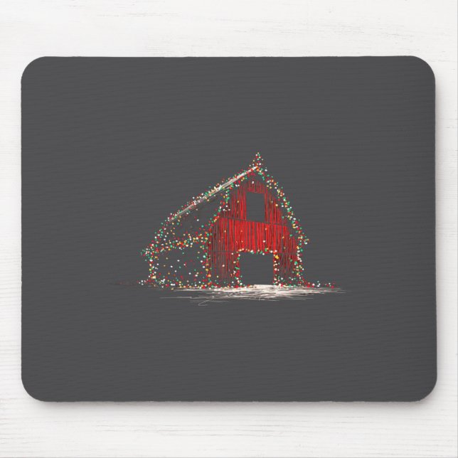 Mousepad Funny Barn Christmas Graphics Lights Lover Farm Fa (Frente)