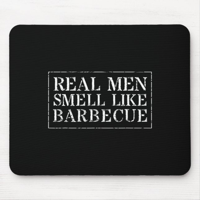 Mousepad Funny Bbq Grilling Gift T Shirt Real Men Smell Lik (Frente)