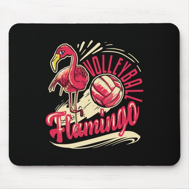 Mousepad Funny Beach Vball Pink Flamingo Voleibol (Frente)