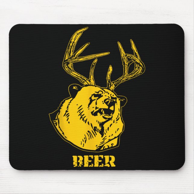 Mousepad Funny Bear Plus Deer Equals Beer Deer Hunting Usa  (Frente)