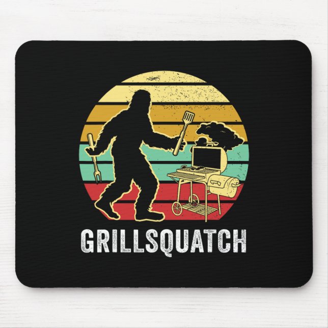 Mousepad Funny Bigfoot Grieling Sasquatch Pitmaster Grill L (Frente)