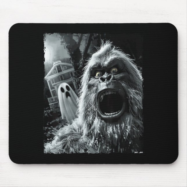 Mousepad Funny Bigfoot Sasquatch Halloween  (Frente)