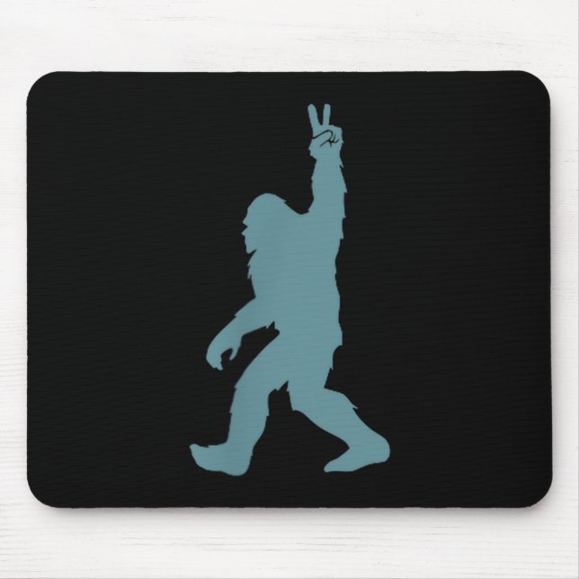 Mousepad Funny Bigfoot Sasquatch Peace Sign Big Foot Squatc (Frente)