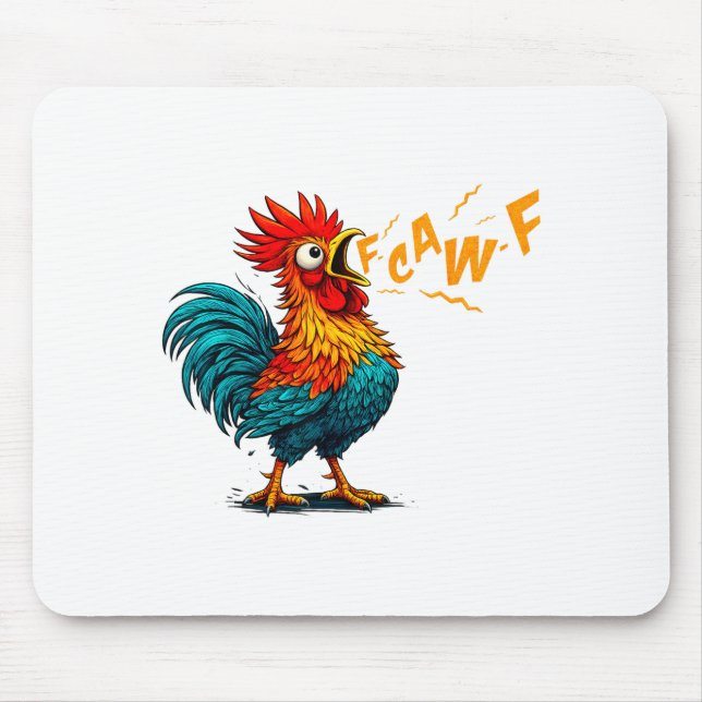 Mousepad Funny Bird Fcawf Chicken F Caw F Rooster Whisperer (Frente)