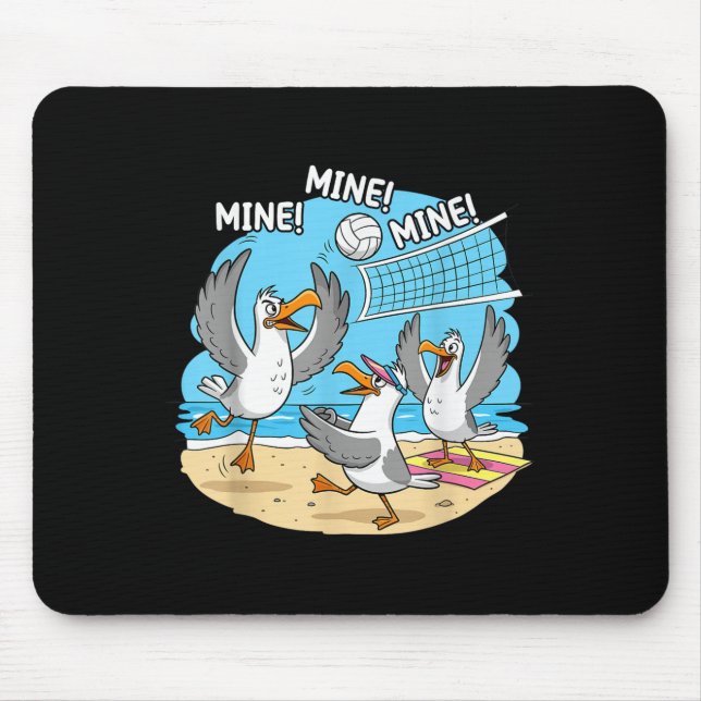 Mousepad Funny Bird Playing Volleyball Mine Game Day Vibes  (Frente)