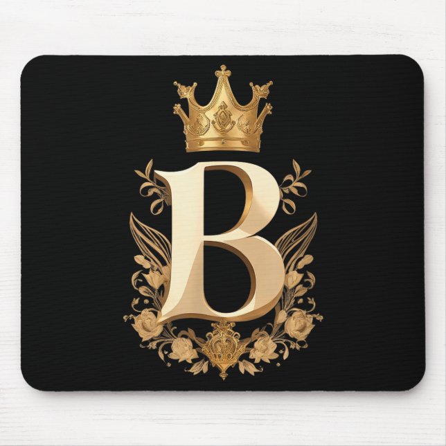 Mousepad Funny Birthday Queen B - Letter B And Crown (bee)  (Frente)