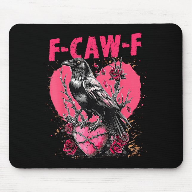Mousepad Funny Black Bird F-caw-f Anti Valentines Day Singl (Frente)