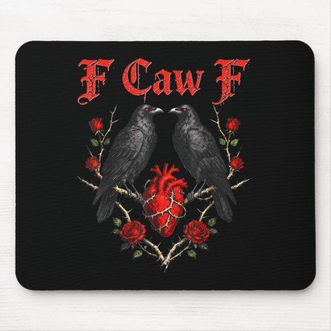 Mousepad Funny Black Bird F-caw-f Anti Valentines Day Singl (Frente)
