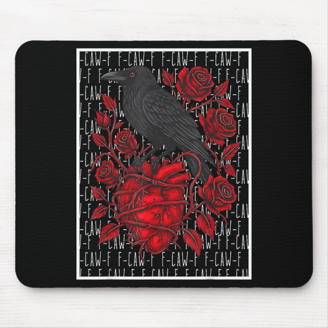 Mousepad Funny Black Bird F-caw-f Anti Valentines Day Singl (Frente)