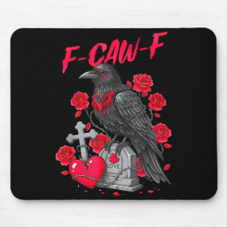 Mousepad Funny Black Bird F-caw-f Anti Valentines Day Singl