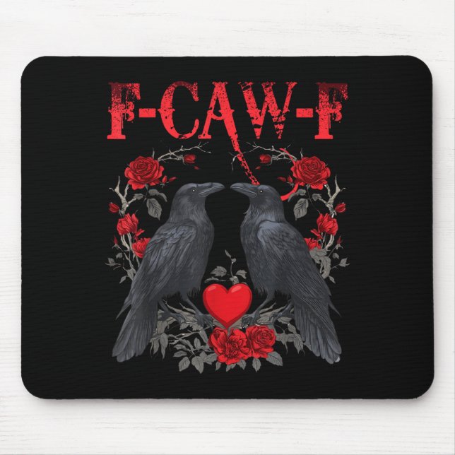 Mousepad Funny Black Bird F-caw-f Anti Valentines Day Singl (Frente)