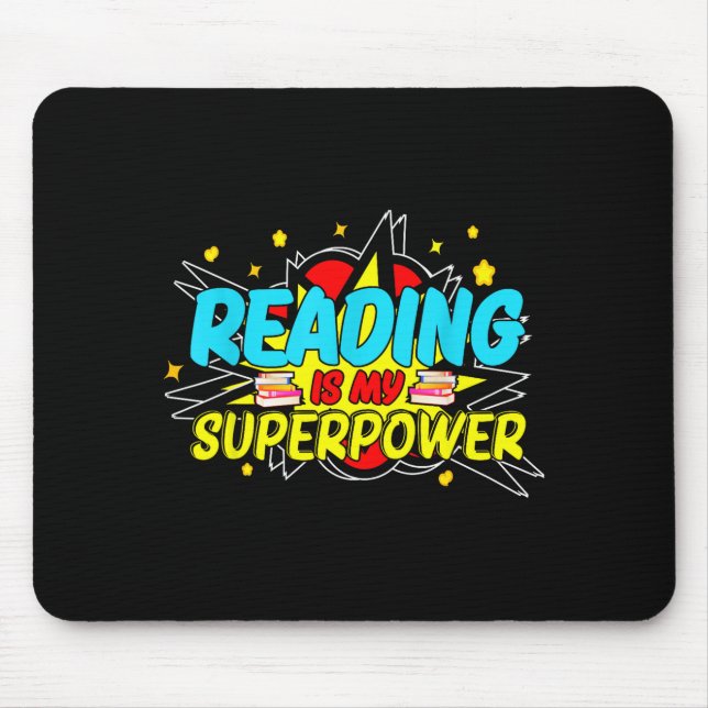 Mousepad Funny Bookish Nerd Book Addict Design Women's Blac (Frente)