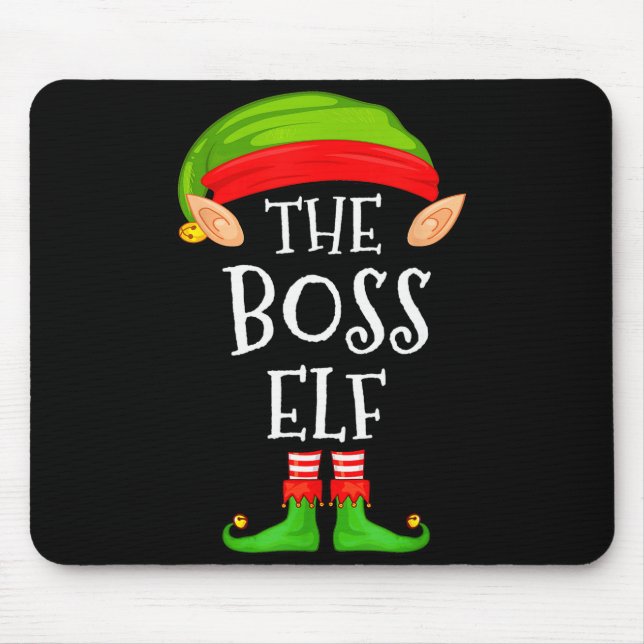 Mousepad Funny Boss Elf Family Christmas Boss Elf Sweater M (Frente)