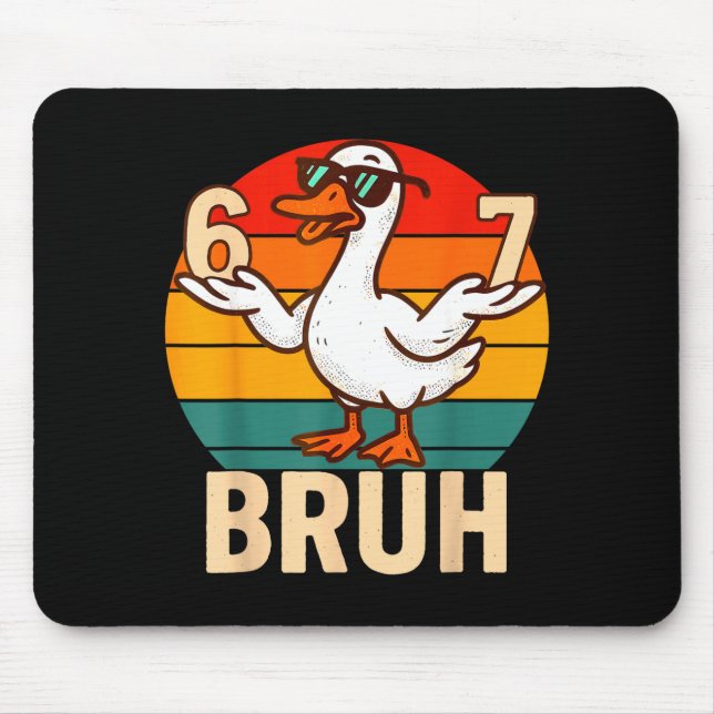 Mousepad Funny Bruh Retro Duck 6 7 Meme Kids Teen Boys  (Frente)