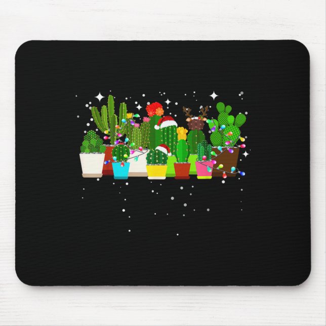 Mousepad Funny Cactus Christmas Tree  (Frente)