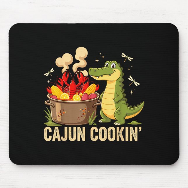 Mousepad Funny Cajun Louisiana Boil Alligator Crawfish Mard (Frente)
