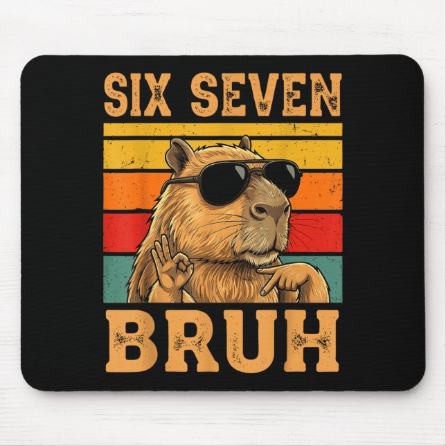 Mousepad Funny Capybara 67 Meme Six Seven Bruh Boys Teens K (Frente)