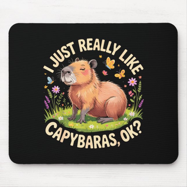 Mousepad Funny Capybara Art For Men Women Kids Capy Rodent  (Frente)
