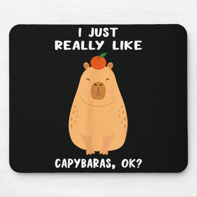Mousepad Funny Capybara Art For Men Women Kids Rodent Capyb (Frente)