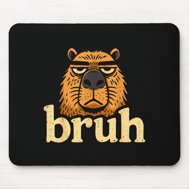 Mousepad Funny Capybara Bruh Sarcastic Animal Meme Boys Tee (Frente)