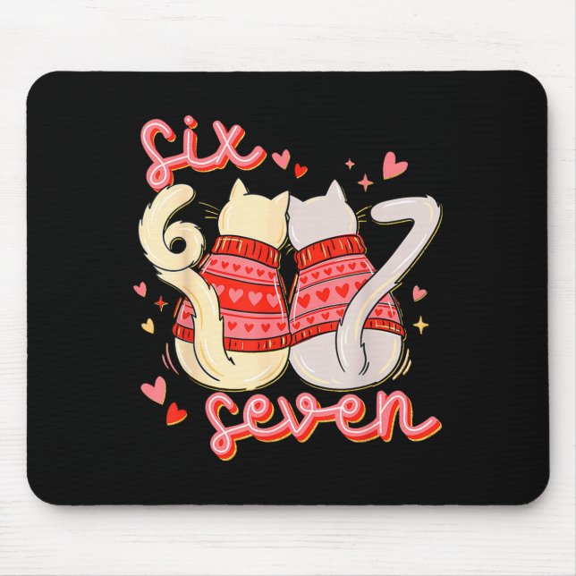 Mousepad Funny Cat 67 Meme Six Seven Gen Alpha Slang Valent (Frente)