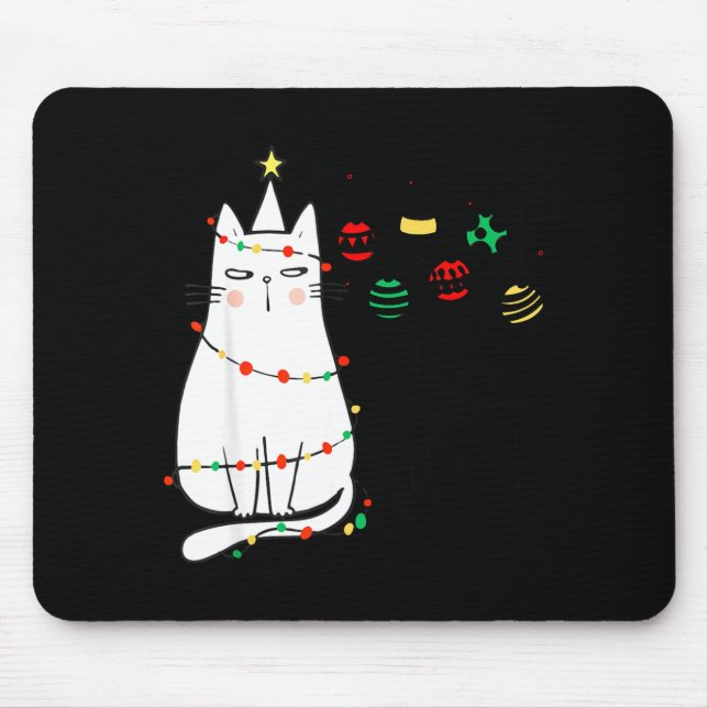 Mousepad Funny Cat Ball Buster Christmas Humor  (Frente)