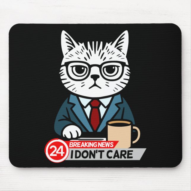 Mousepad Funny Cat Meme Sarcastic Humor I Dont Care Cat  (Frente)