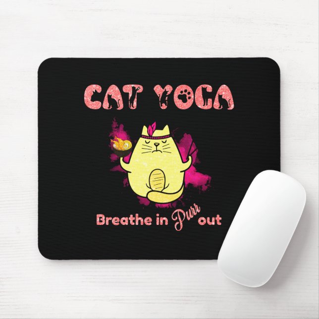 Mousepad Funny Cat Yoga (Com mouse)