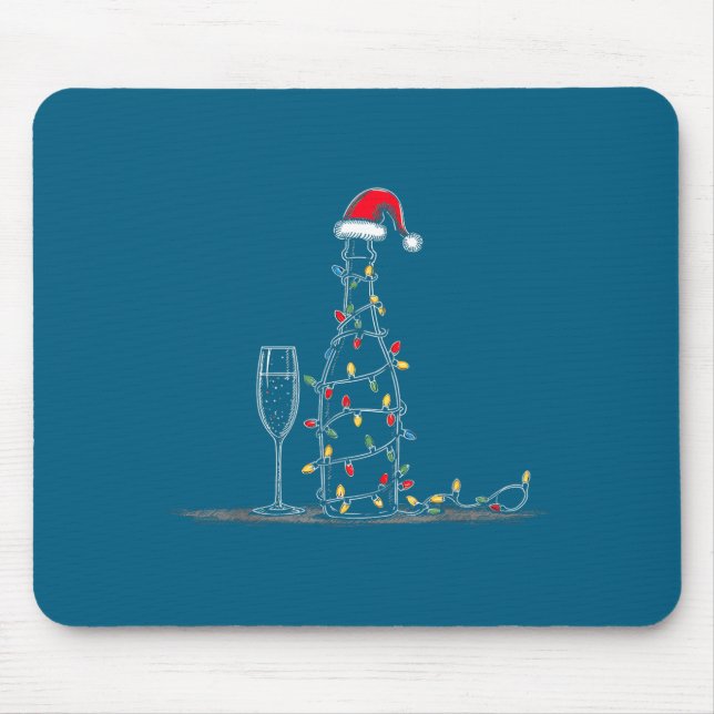 Mousepad Funny Champagne Christmas Graphics Lights Lover Dr (Frente)