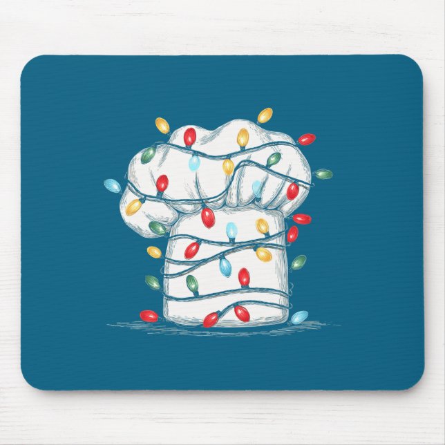 Mousepad Funny Chef Christmas Graphics Lights Lover Cook Co (Frente)